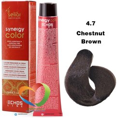تصویر سلیار 4.7 اچ اس لاین رنگ موی سینرژی فاقد آمونیاک شاه بلوطی قهوه ای chestnut brown 