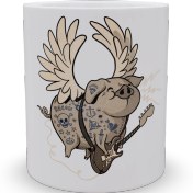 تصویر ماگ با طرح Pigs Rock Vintage Black And White Ve 