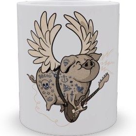 تصویر ماگ با طرح Pigs Rock Vintage Black And White Ve 