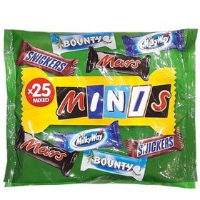 تصویر شکلات میکس مینیز ، اسنیکرز، بونتی، مارس، میلکی وی ،500 گرم minis mixed 