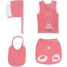 تصویر ست لباس نوزادی 4 تکه بی بی دی طرح خرگوش کد 8550 
