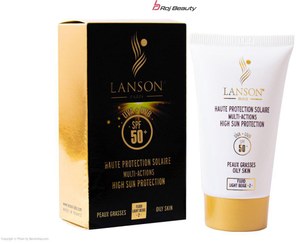 تصویر کرم ضد آفتاب و ضد چروک لنسون شماره 2 مناسب پوست چرب SPF50 Lanson sunscreen and anti wrinkle Multi action for oily skin NO. 2 SPF50 Cream 40ml