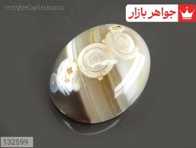 تصویر نگین عقیق باباقوری هندی چشم تلکسوپی بسیار خاص کد 132599 