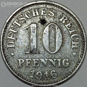 تصویر سکه 10 فنیگ امپراتوری آلمان 1916 
