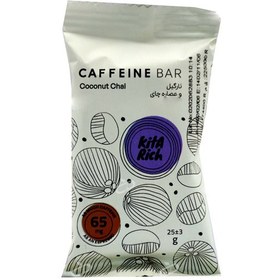 تصویر کافئین بار عصاره چای و نارگیل کیتاریچ 25 گرم Caffeine Bar Coconut chai Kitarich 25g