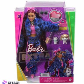 تصویر عروسک باربی با پالتو پوست مدل Barbie Extra Pink Bandana Doll - زمان ارسال 15 تا 20 روز کاری 