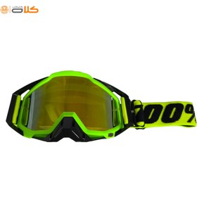 تصویر عینک موتور سواری کراسی سبز | برند 100% کد 18 green motorcycle riding glasses 100% code 18