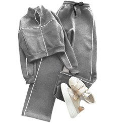 تصویر ست سویشرت و شلوار مغزی دوزی اویشو مدل 60901 رنگ کاربنی 