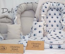 تصویر سرویس تشک گارد دار 5 تکه طرح قایق دلی Deli | تشک لبه دار نوزاد 