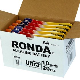 تصویر باتری نیم قلمی روندا مدل Ultra Plus Alkaline بسته 2 عددی Ronda Ultra Plus Alkaline AAA Battery Pack Of 2