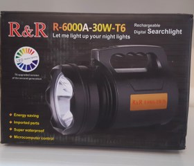 خرید و قیمت چراغ قوه شارژی قوی ۳۰ وات با بند گردن مدل R6000A | ترب
