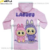 تصویر حوله لبوبو صورتی سایز 100 