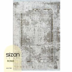 تصویر فرش ماشینی طرح روما کد 42017nb دایره ۱ متر ۴۰۰ شانه نقره ای 