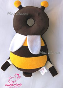 تصویر محافظ ایمنی سر کودک مدل زنبور عسل قهوه ای زرد 