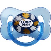 تصویر پستانک ارتودنسی درب دار مدل پروانه ای سایز3 شفاف چاپدار مدل P129 وی کر Wee Care P129 Pacifier Size3