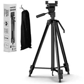 تصویر سه پایه گوشی و دوربین مدل tripod 380A ارتفاع پایه 175سانتی متر 