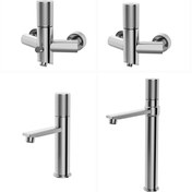 تصویر ست شیرآلات کسری مدل کراون مجموعه ۵ عددی رنگ طلایی و کروم 