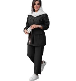 تصویر ست مانتو شلوار زنانه داکرون مدل غزاله 