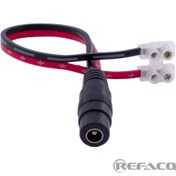 تصویر فیش مادگی سیم دار مرغوب با ترمینال REFACO DC Socket Wire L=20CM 2.1*5.5 with terminal RF7964 