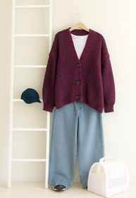 تصویر جکت بافت - سورمه ای 