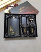 تصویر ست بطری جیبی فندک دار مشکی ودکا Pocket bottle set with black vodka lighter