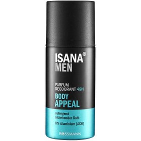 تصویر مراقبت پوست و مو آقایان فروشگاه روسمن ( ROSSMANN ) Isana Men Perfume Deodorant Body Appeal 150 میلی لیتر – کدمحصول 177814 