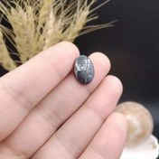 تصویر نگین حدید اصل معدنی مزین به دعای ع علی کد 7605 