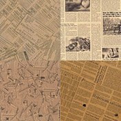 تصویر کاغذ کادو کرافت طرح روزنامه ای بسته ۵۰ برگی 