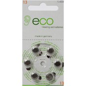 تصویر باطری سمعک شماره 13 اکو بسته 6 عددی ا Eco Hearing Aid Batteriees No13 6Pcs Eco Hearing Aid Batteriees No13 6Pcs