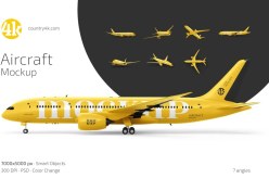 تصویر موکاپ هواپیما | Aircraft Mockup Set 