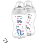 تصویر شیشه شیر یومامی دهانه عریض پروپیلن 330 میلی لیتر گودسنس 2 عددی 