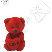 تصویر عروسک خرس قرمز love ولنتاین 