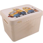 تصویر جعبه اسباب بازی کودک آلپ طرح ماشین‌ها و مینیون و اسپایدرمن 