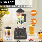 تصویر مخلوط‌کن و آسیاب حرفه‌ای سوکانی مدل SK-666 – قدرت ۵۰۰0 وات و پارچ ۲.۵ لیتری 