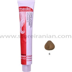 تصویر رنگ مو مدیا بلوند تیره شماره 6 حجم 100 میلی لیتر Media Dark Blonde Hair Color No.6 100ml