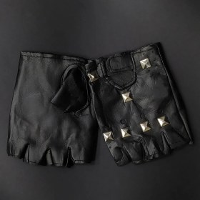 تصویر دستکش چرم نیمه انگشتی 