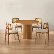 تصویر ست میز و صندلی غذاخوری چوبی مدل لارا مناسب ۸ نفر 