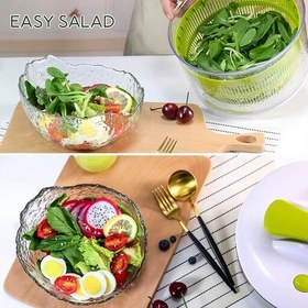 تصویر سبزی خشک کن پدالی مینی مدل salad spiner با ابعاد قطر 15 سانتی متر و ارتفاع 10 سانتی متر 