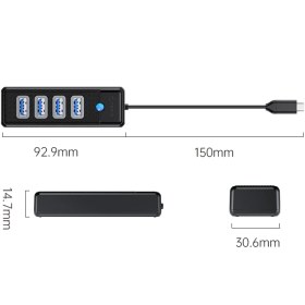 تصویر هاب 4 پورت USB-C اوریکو مدل PW4U-C3 