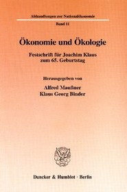 تصویر دانلود کتاب Ökonomie und Ökologie: Festschrift für Joachim Klaus zum 65. Geburtstag ویرایش 1 