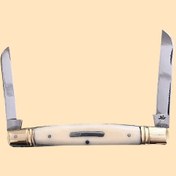 تصویر چاقوی قلم تراش دو طرفه دست ساز استاد جواد - دسته فیبر استخوانی 