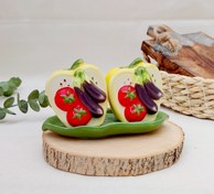 تصویر نمکدان فانتزی سرامیکی سبزیجات - فلفل 