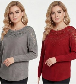 تصویر بلوز بافت - طوسی 