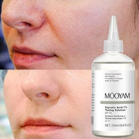 تصویر تونر گلیکولیک اسید 7% مویام لایه بردار و روشن کننده پوست 250 میل MOOYAM 7% Glycolic Acid Toning Solution