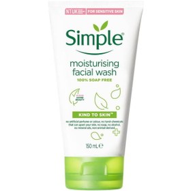 تصویر ژل شستشوی صورت سیمپل مرطوب کننده پوست حساس 150 میل Simple Moisturising Facial Wash Sensitive Skin 150ml