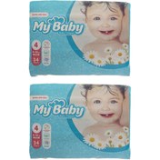 تصویر پوشک بچه مای بیبی مدل Max Care سایز 4 دو بسته 34 عددی 