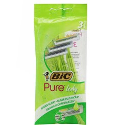 تصویر ژیلت سه تیغه بیک مدل پیور لیدی 3 عددی Bic Pure Lady 3 Disposable Blade 3 pack