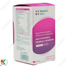 تصویر مولتی ویتامین و مینرال خانم های بالای 50 سال نیچرز پلنتی Multivitamins And Minerals For Women 50 Plus Natures Plenty