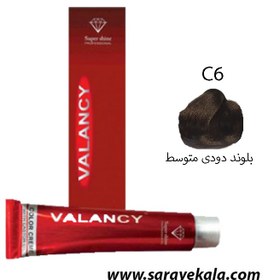 تصویر رنگ موی والانسی بلوند دودی متوسط C6 به شماره 7.1 VALANCY در حجم 100 میل به قیمت عمده 