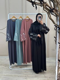 تصویر مانتو عبایی گلسا مدل تابستانه جنس کرپ سایز فری 